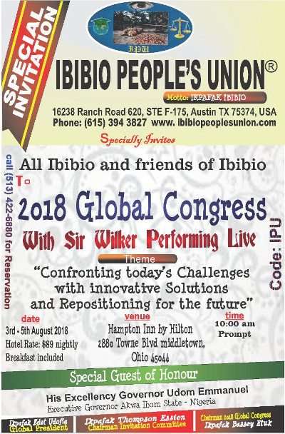 Flier: 2018 Ibibio Peoples Union Global Congress